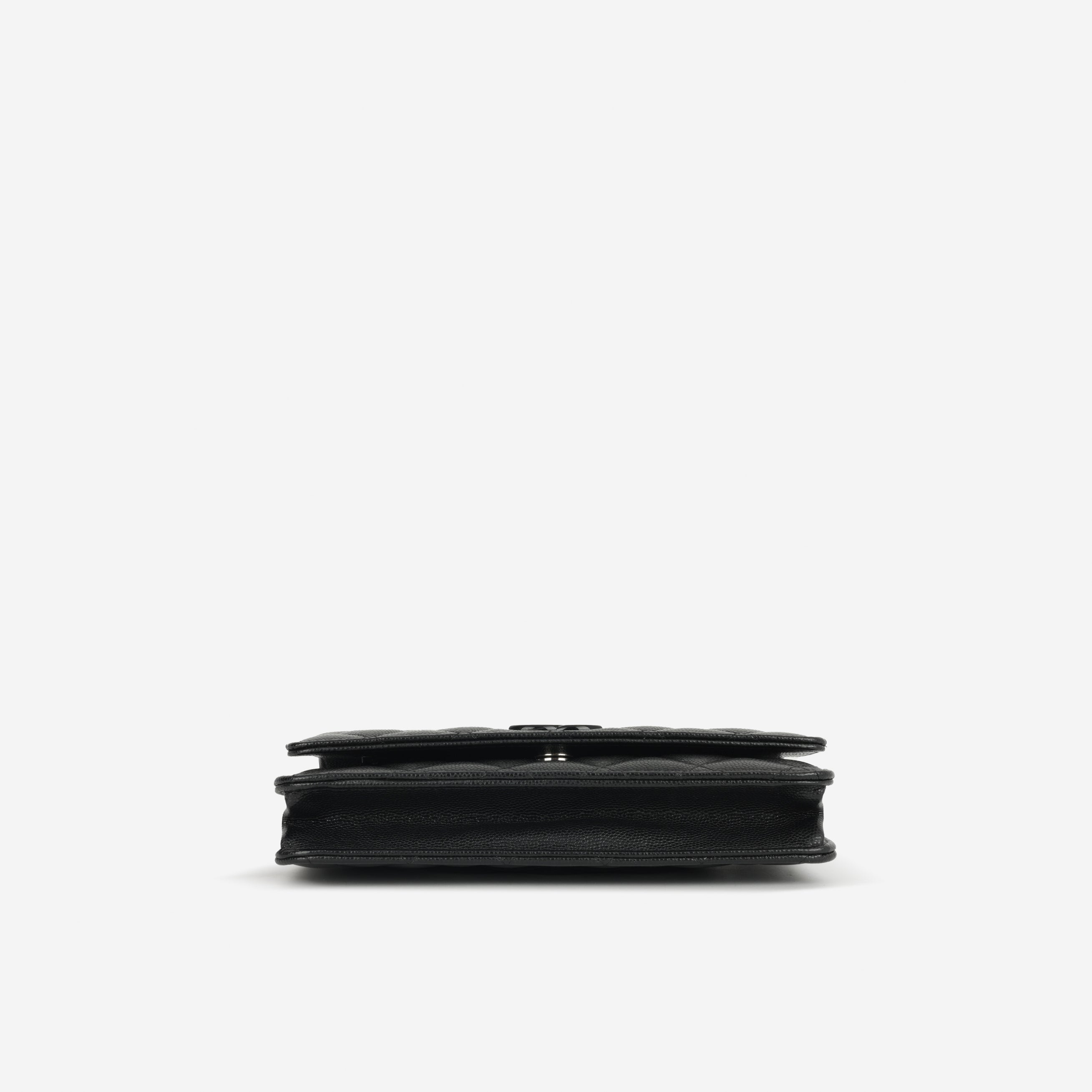 Chanel Seasonal Wallet On Chain - So Black Caviar