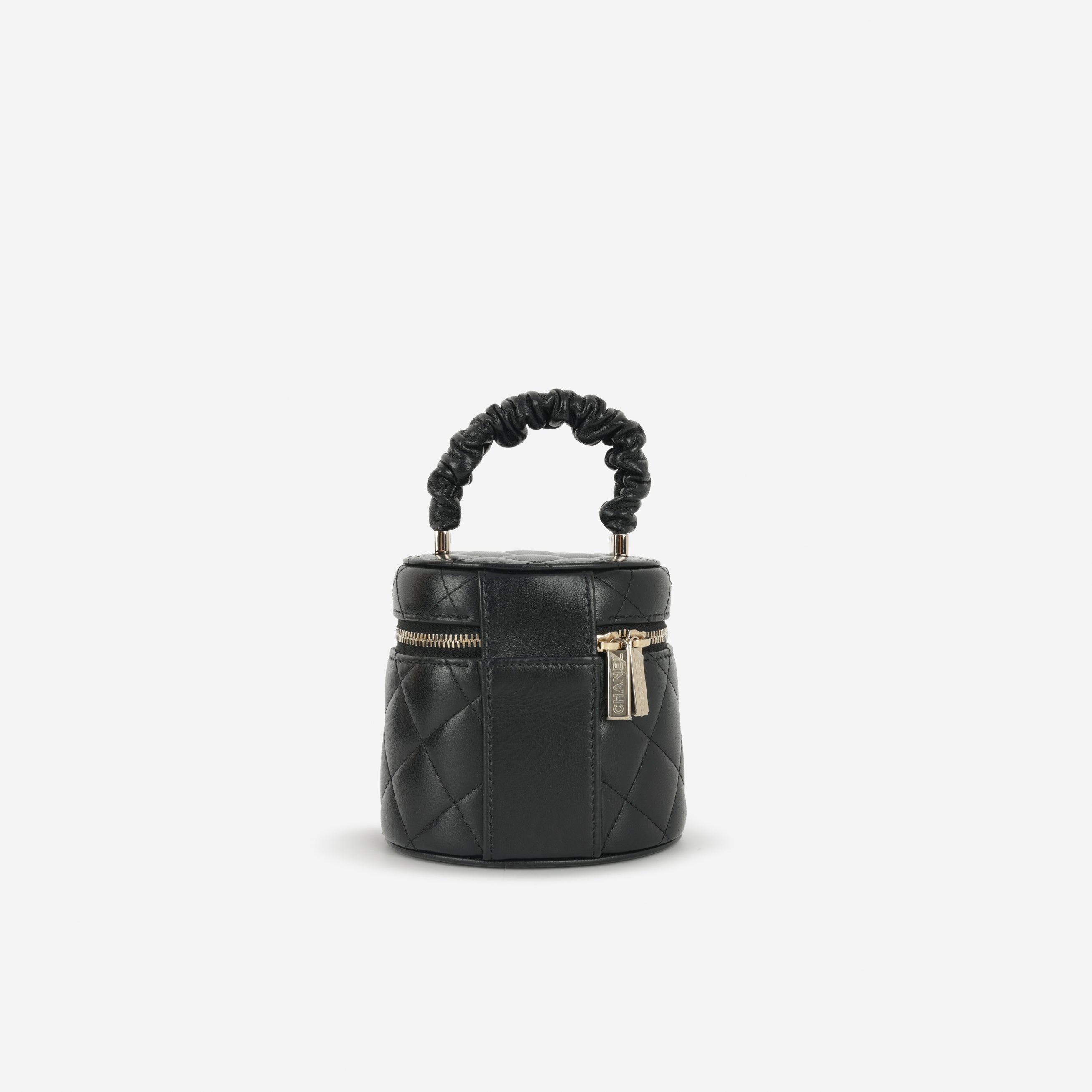 Chanel 22s Mini Top Handle Vanity - Black Lambskin | Champagne Gold Hardware