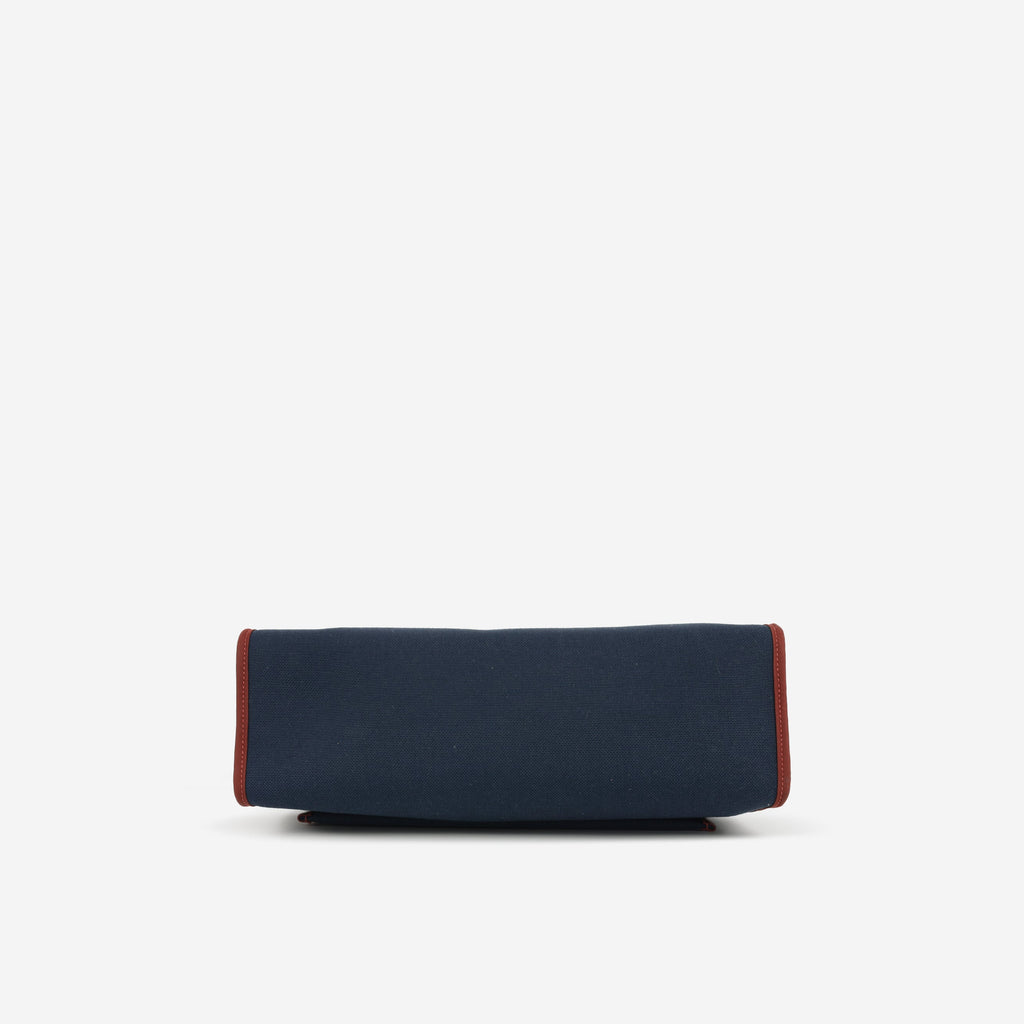 Hermès Herbag 31 - Blue Marine Canvas / Rouge H Trim | Palladium Hardware