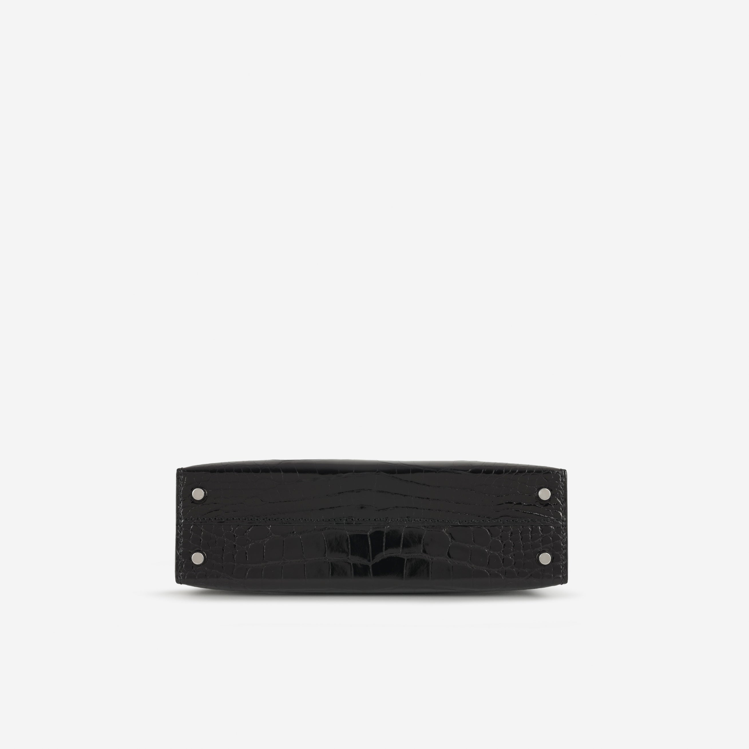 Hermès Mini Kelly - Black Shiny Alligator | Palladium Hardware