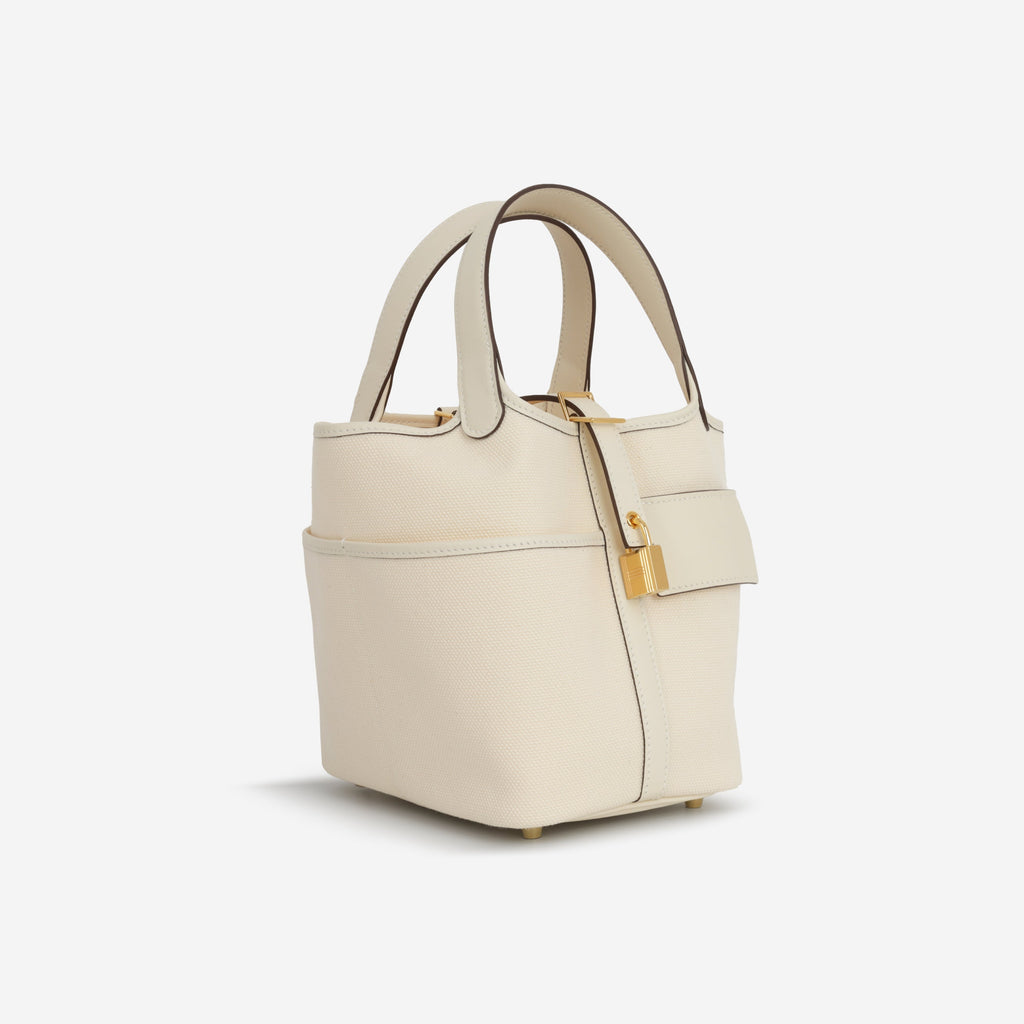 Hermès Picotin 18 Cargo - Ecru Canvas / Nata Swift | Gold Hardware