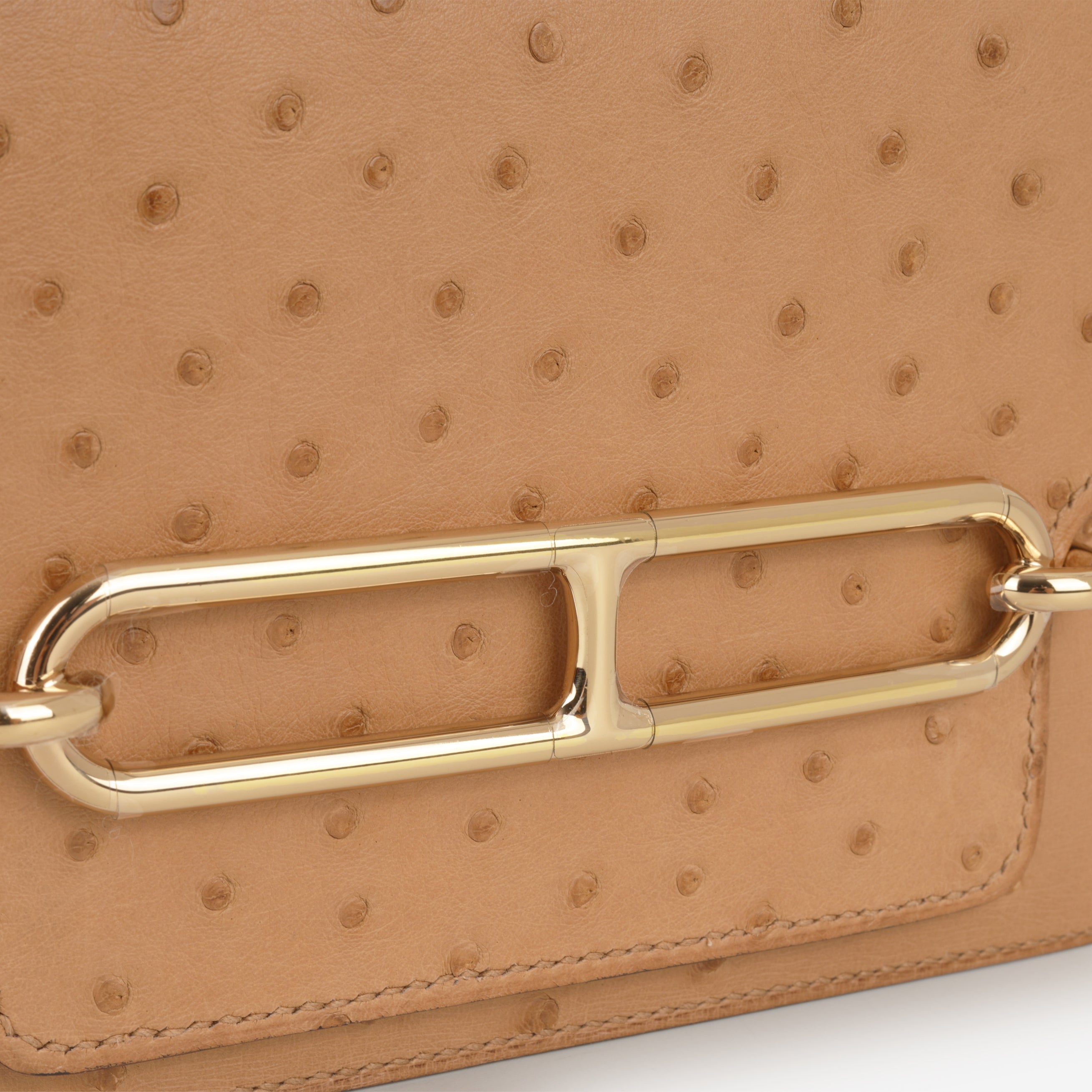 Hermès Mini Roulis - Chai Ostrich | Permabrass Hardware