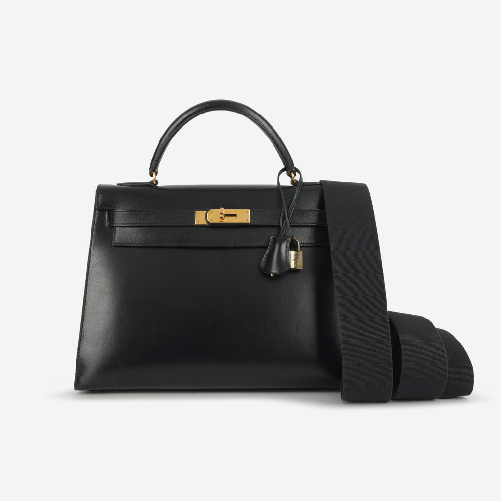 Hermès Vintage Kelly 32 - Black Box Calf | Gold Hardware