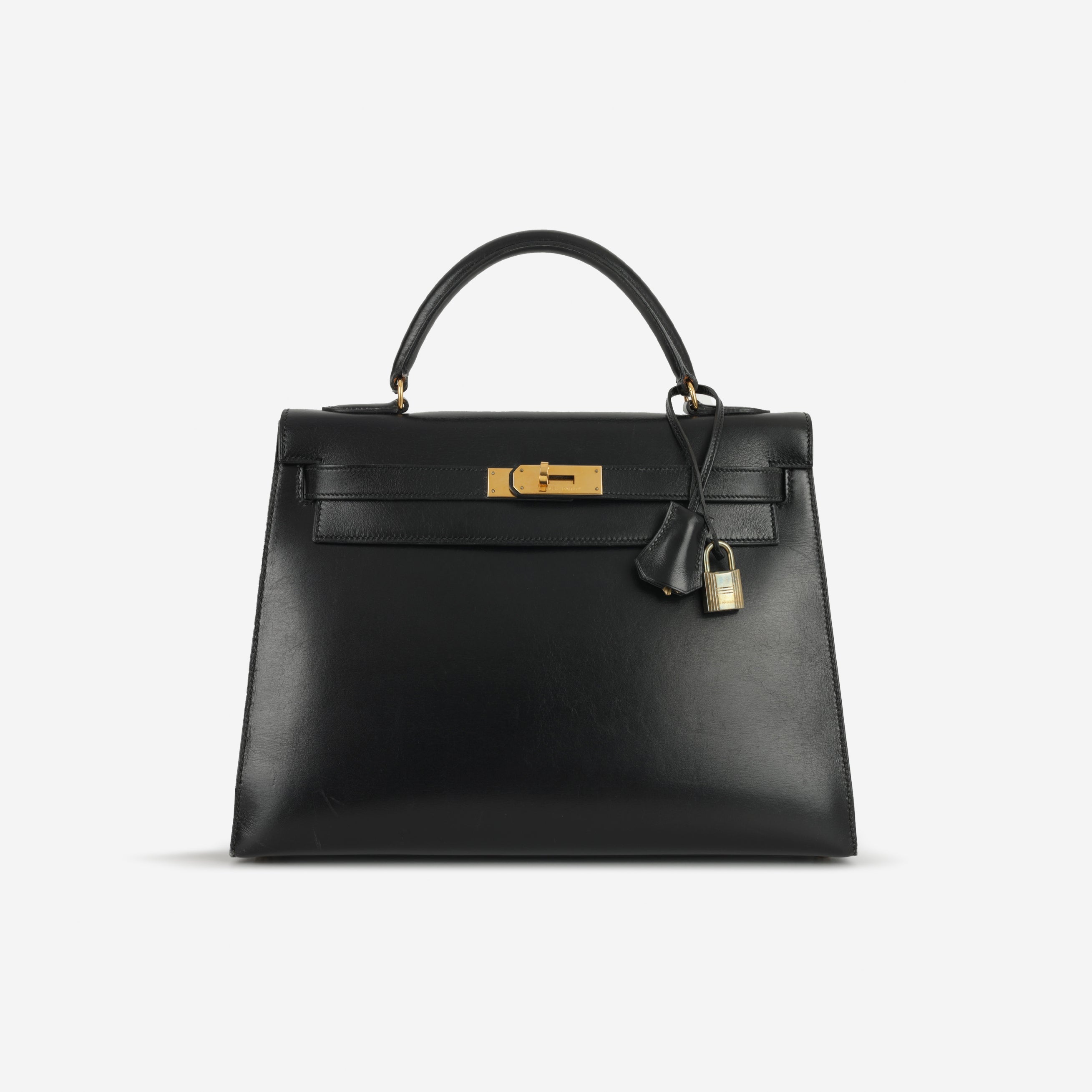 Hermès Vintage Kelly 32 - Black Box Calf | Gold Hardware