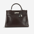 Hermès Kelly 35 - Ebene Box Calf Retourne | Palladium Hardware