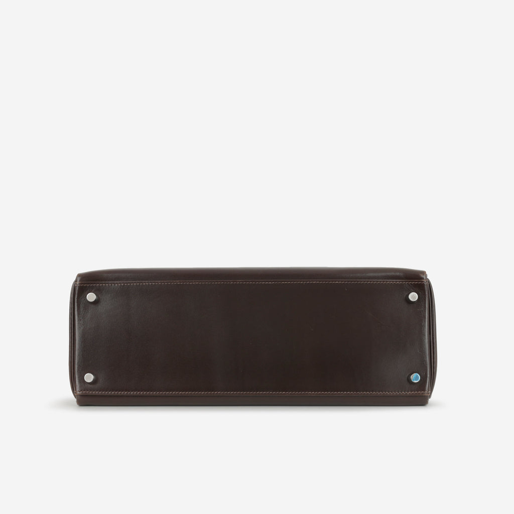 Hermès Kelly 35 - Ebene Box Calf Retourne | Palladium Hardware