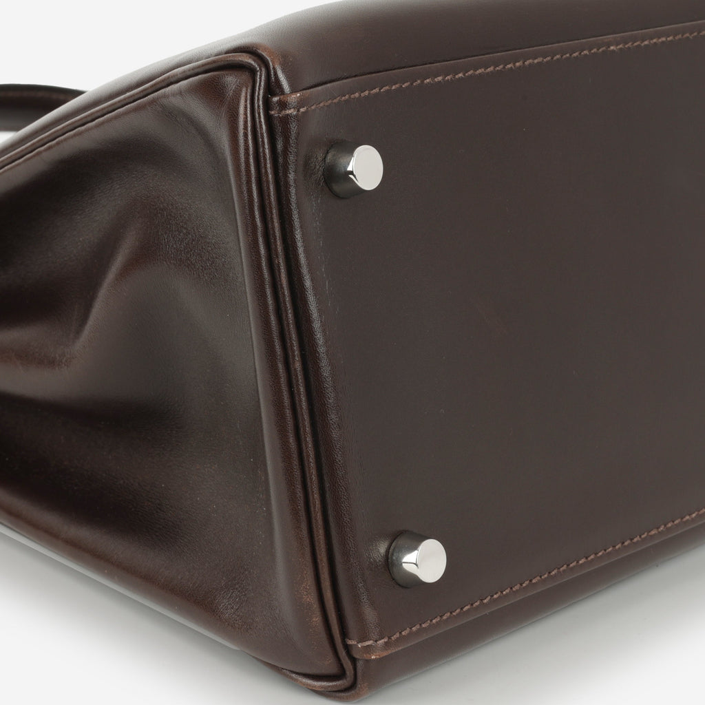 Hermès Kelly 35 - Ebene Box Calf Retourne | Palladium Hardware
