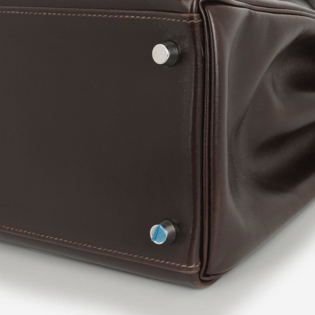 Hermès Kelly 35 - Ebene Box Calf Retourne | Palladium Hardware