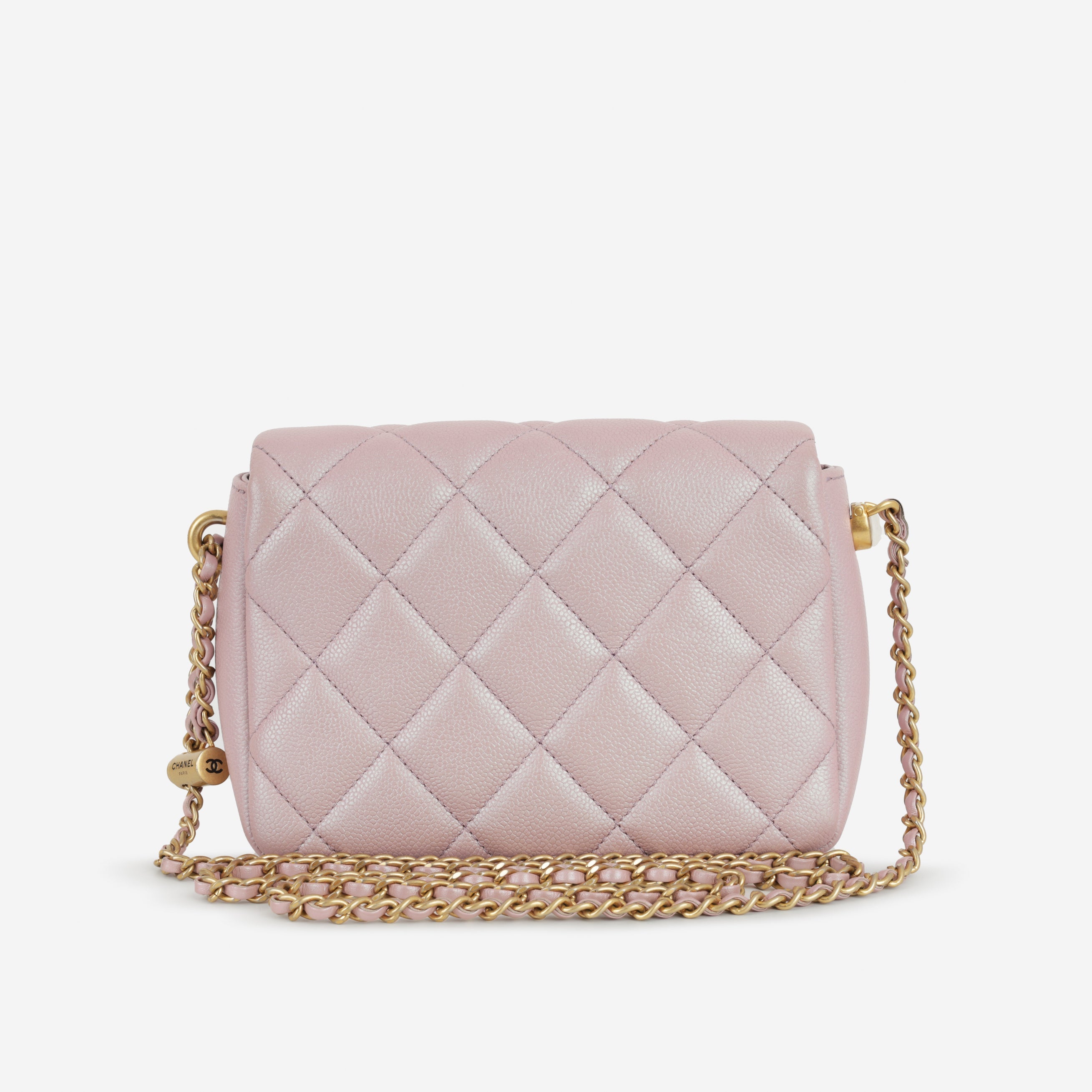 Chanel My Perfect Mini Adjustable Flap - Iridescent Pink Caviar | Gold Hardware