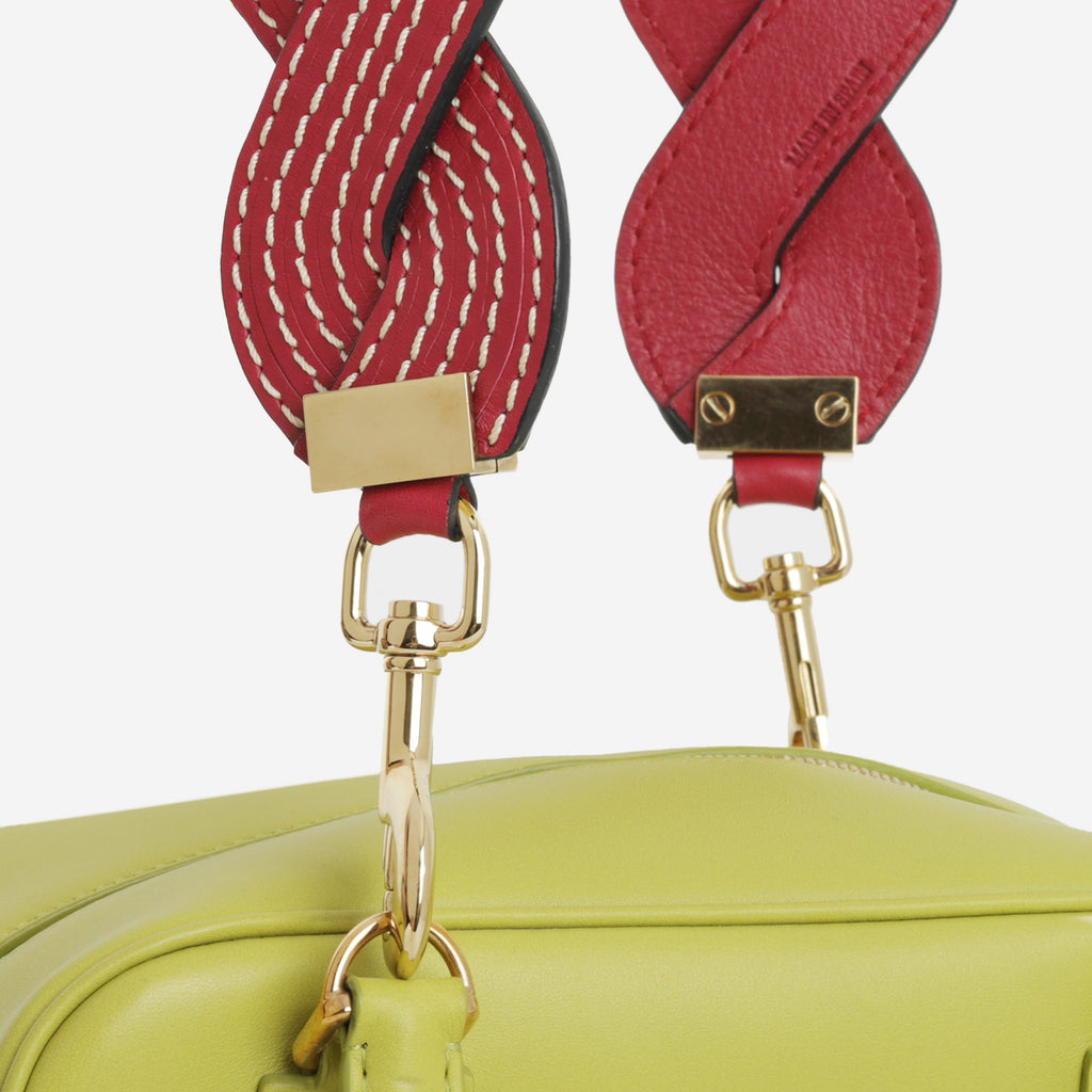 Loewe Wavy Stitch Bag Strap - Burgundy | Gold Hardware
