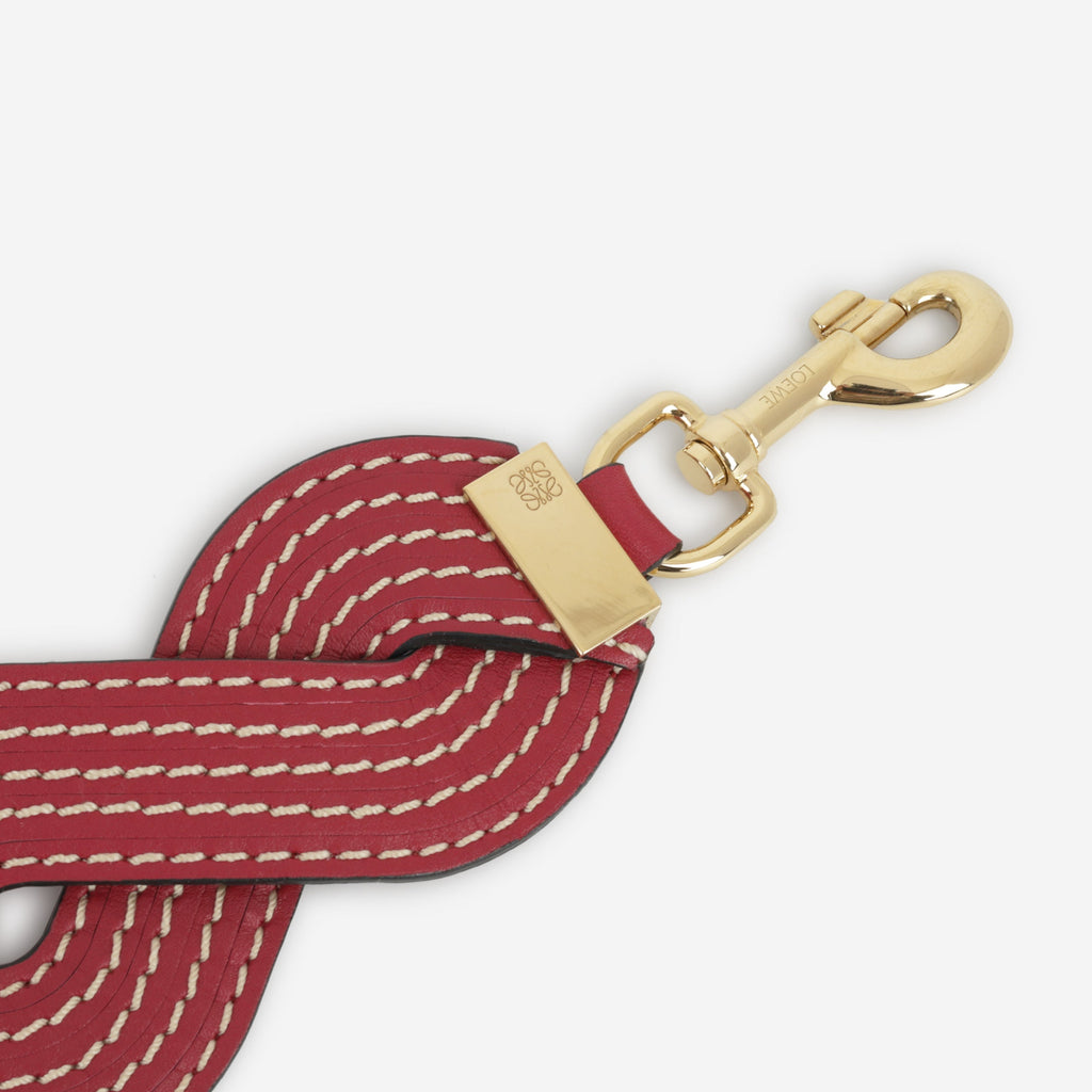 Loewe Wavy Stitch Bag Strap - Burgundy | Gold Hardware
