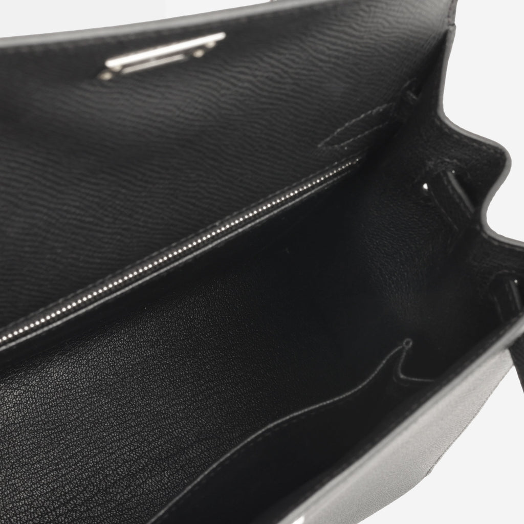 Hermès Kelly 25 - Black Epsom | Palladium Hardware