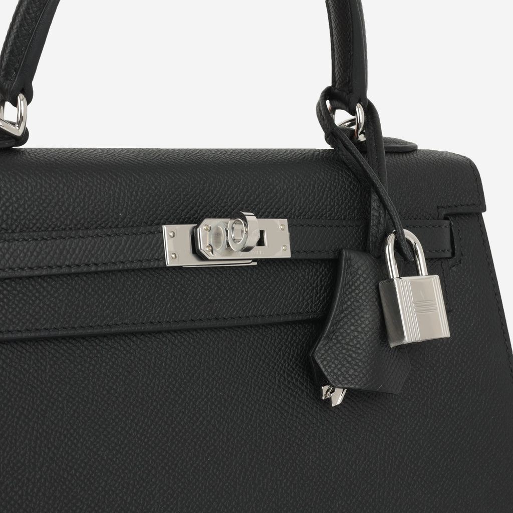 Hermès Kelly 25 - Black Epsom | Palladium Hardware