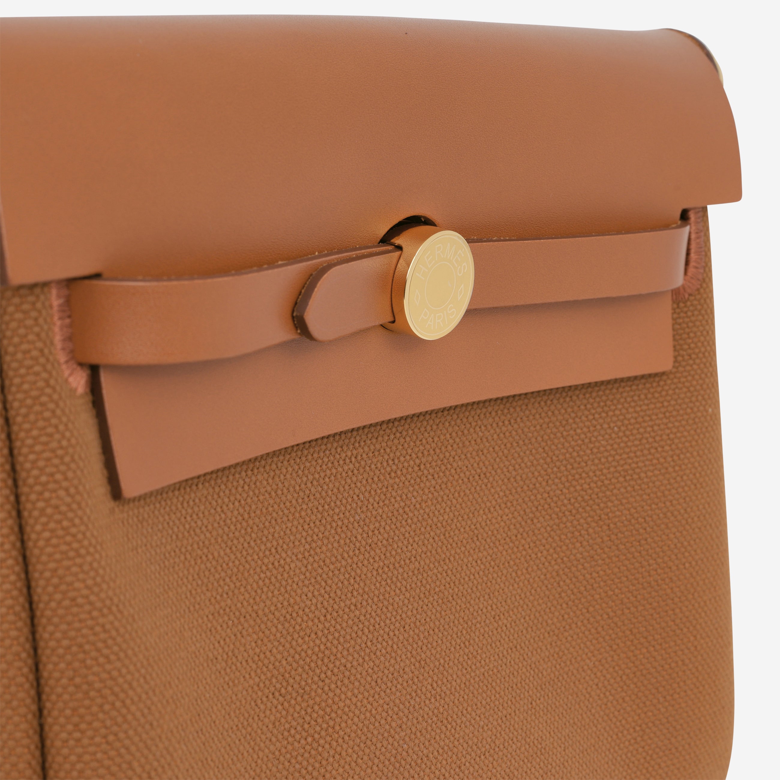 Hermès Mini Herbag 20 - Gold Toile / Hunter | Gold Hardware