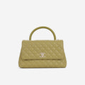 Chanel Medium Coco Handle - Olive Green Caviar | Champagne Gold Hardware