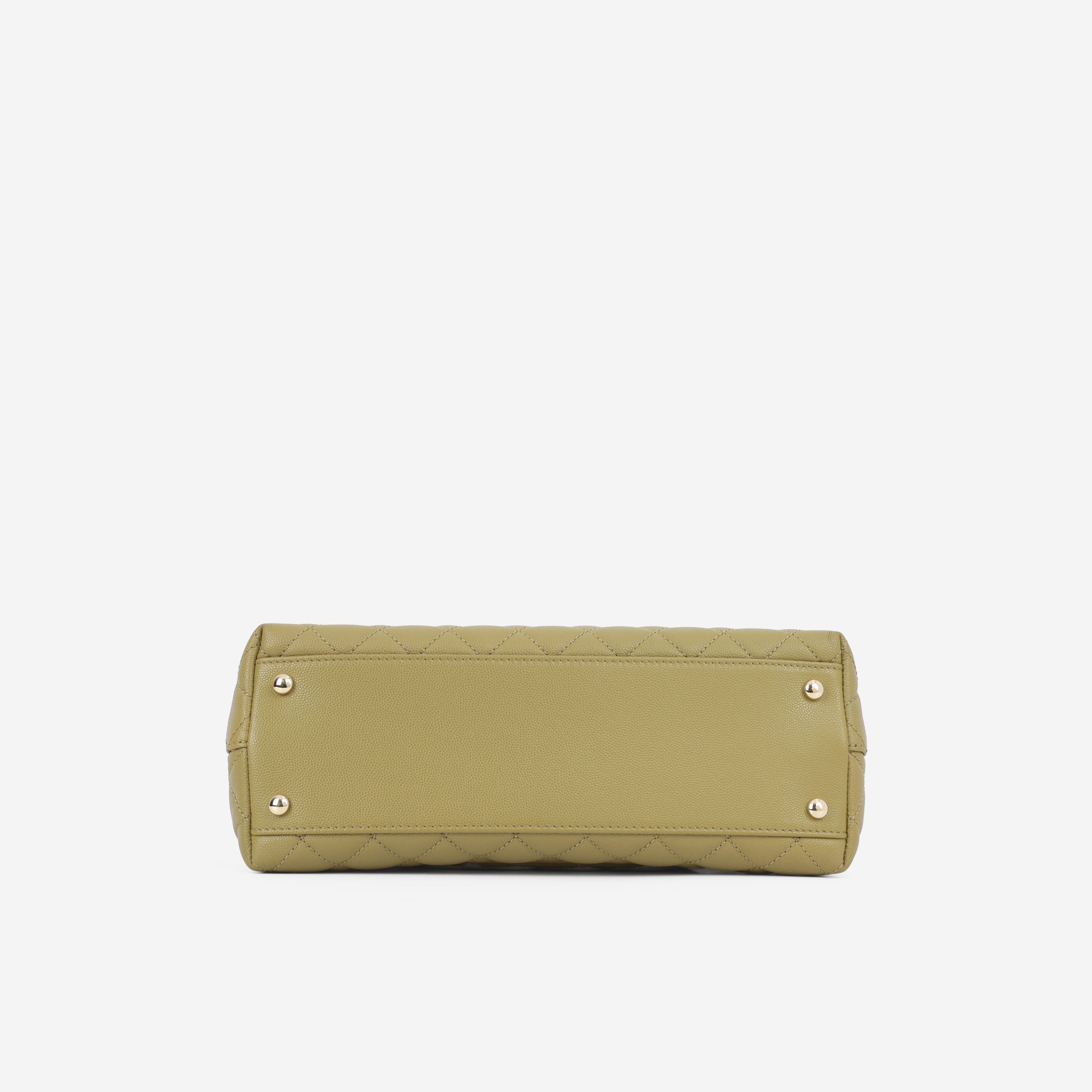 Chanel Medium Coco Handle - Olive Green Caviar | Champagne Gold Hardware