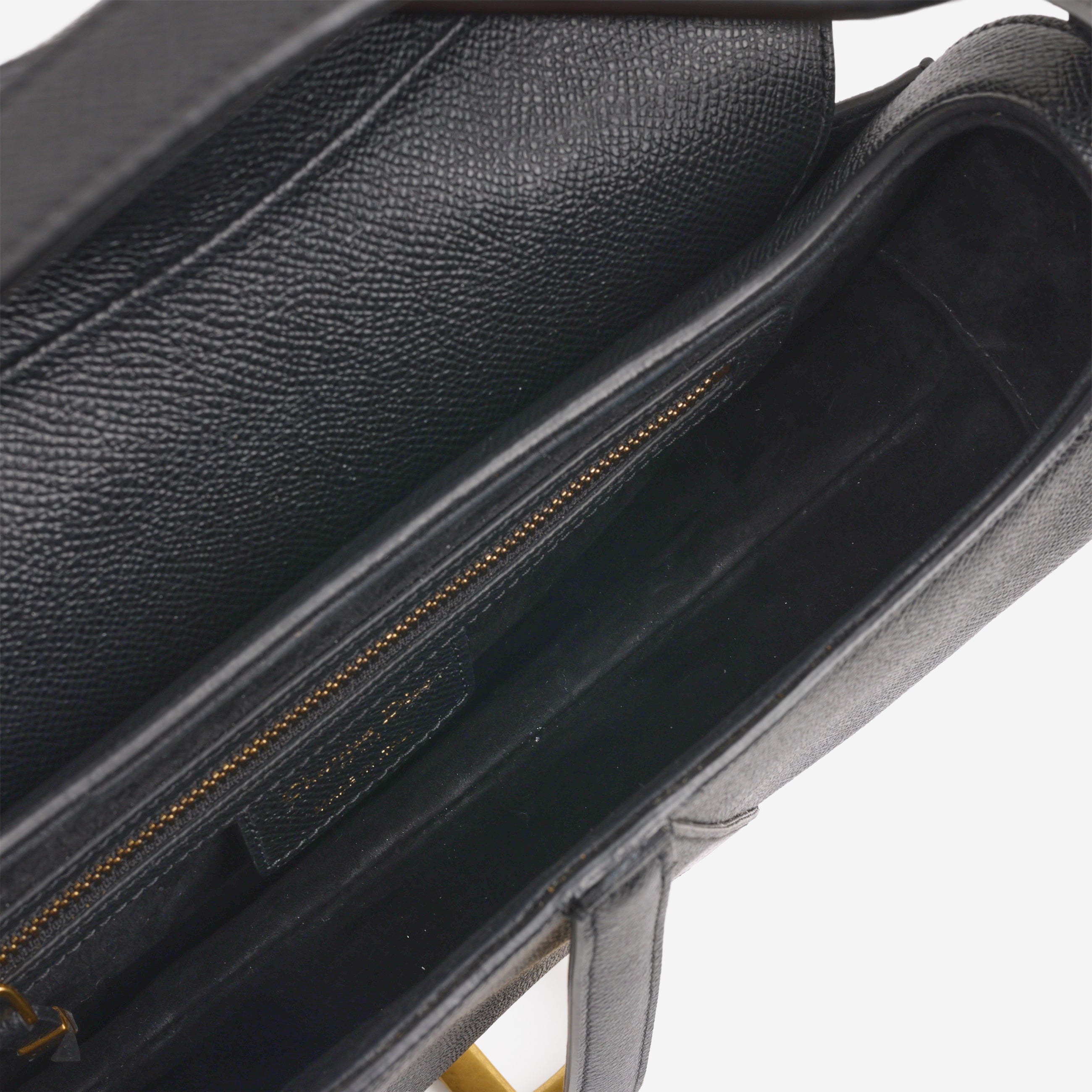 Dior Medium Saddle - Black Grained Calfskin | Gold Hardware