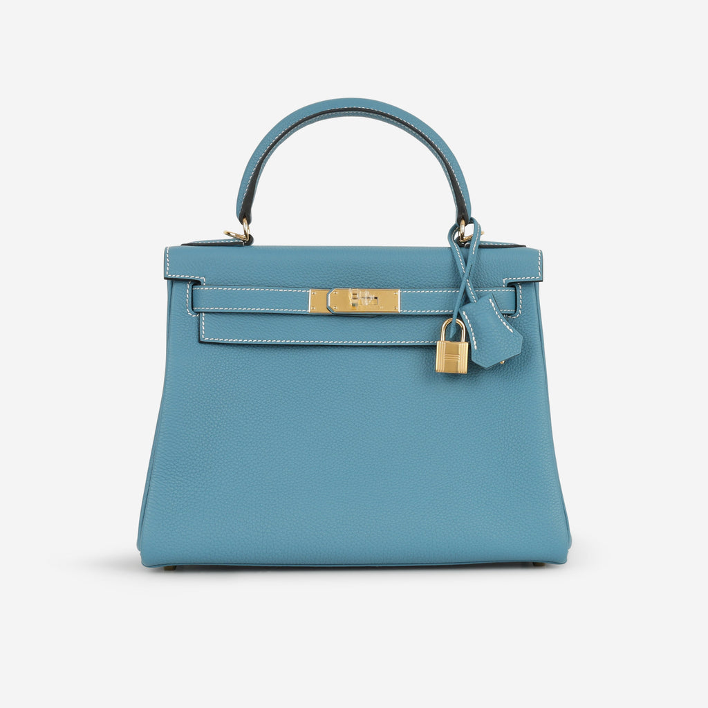 Hermès Kelly 28 - Bleu Jean Togo | Gold Hardware