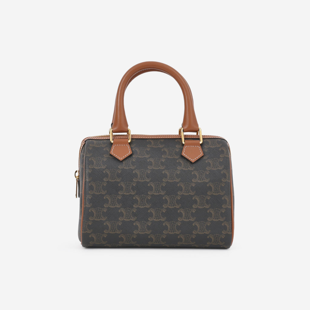 Celine Small Boston Bag - Triomphe Canvas | Gold Hardware