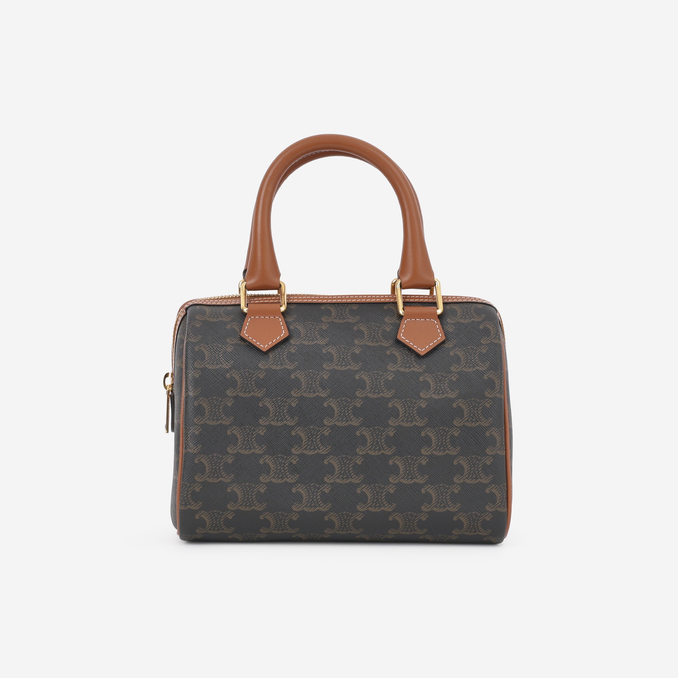 Celine Small Boston Bag - Triomphe Canvas | Gold Hardware