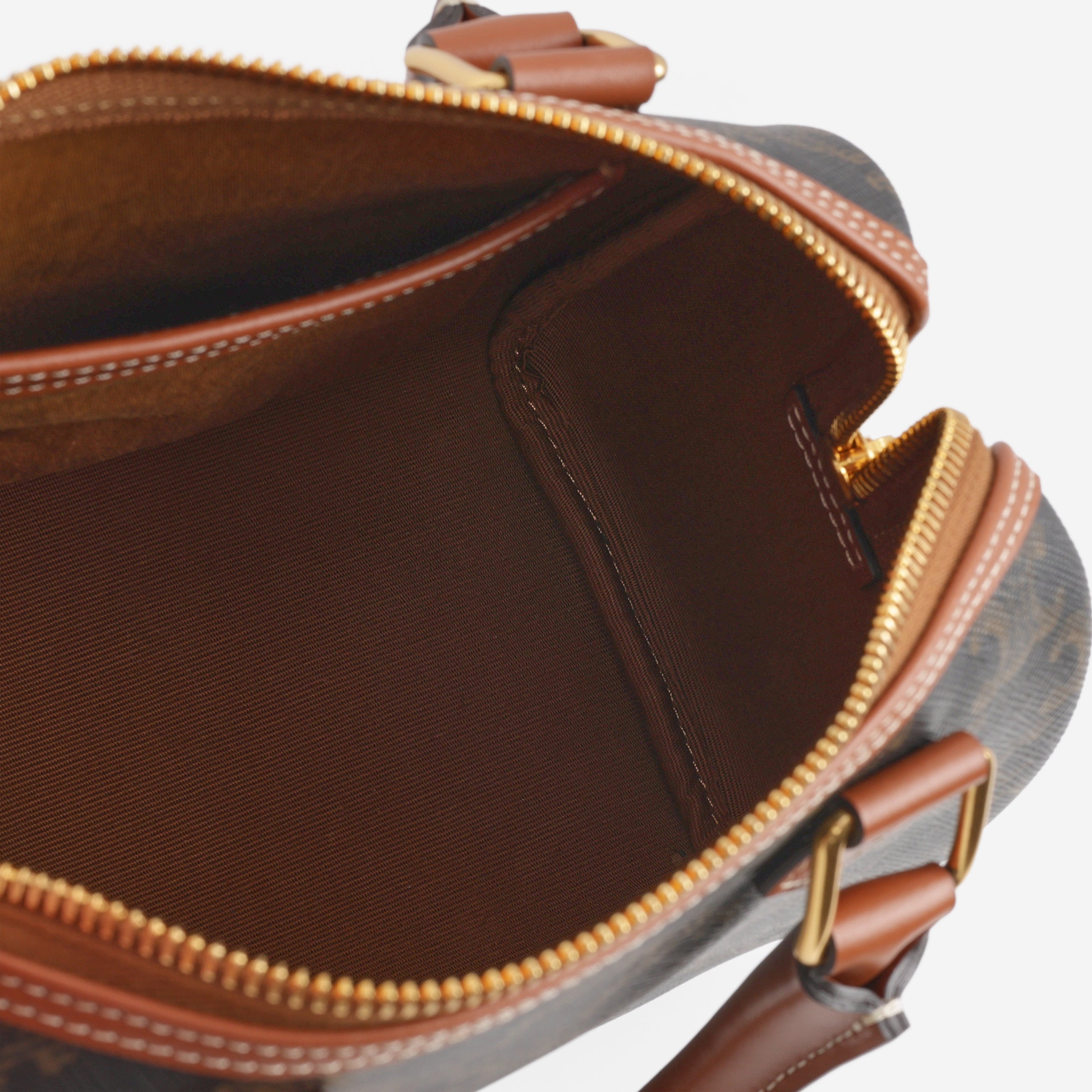Celine Small Boston Bag - Triomphe Canvas | Gold Hardware
