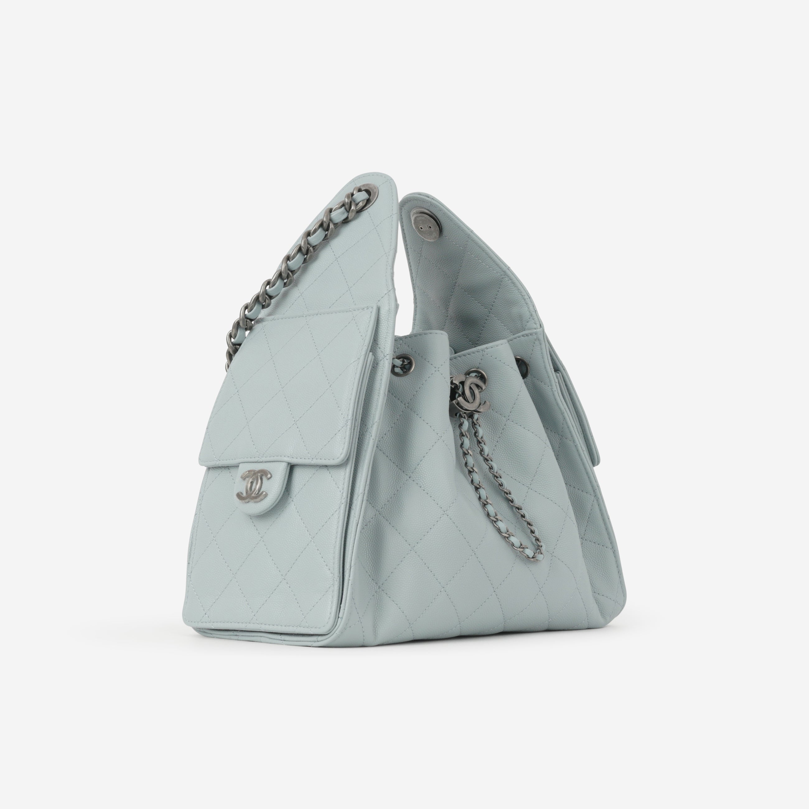 Chanel Small 25 Hobo - Blue Caviar | Ruthenium Hardware