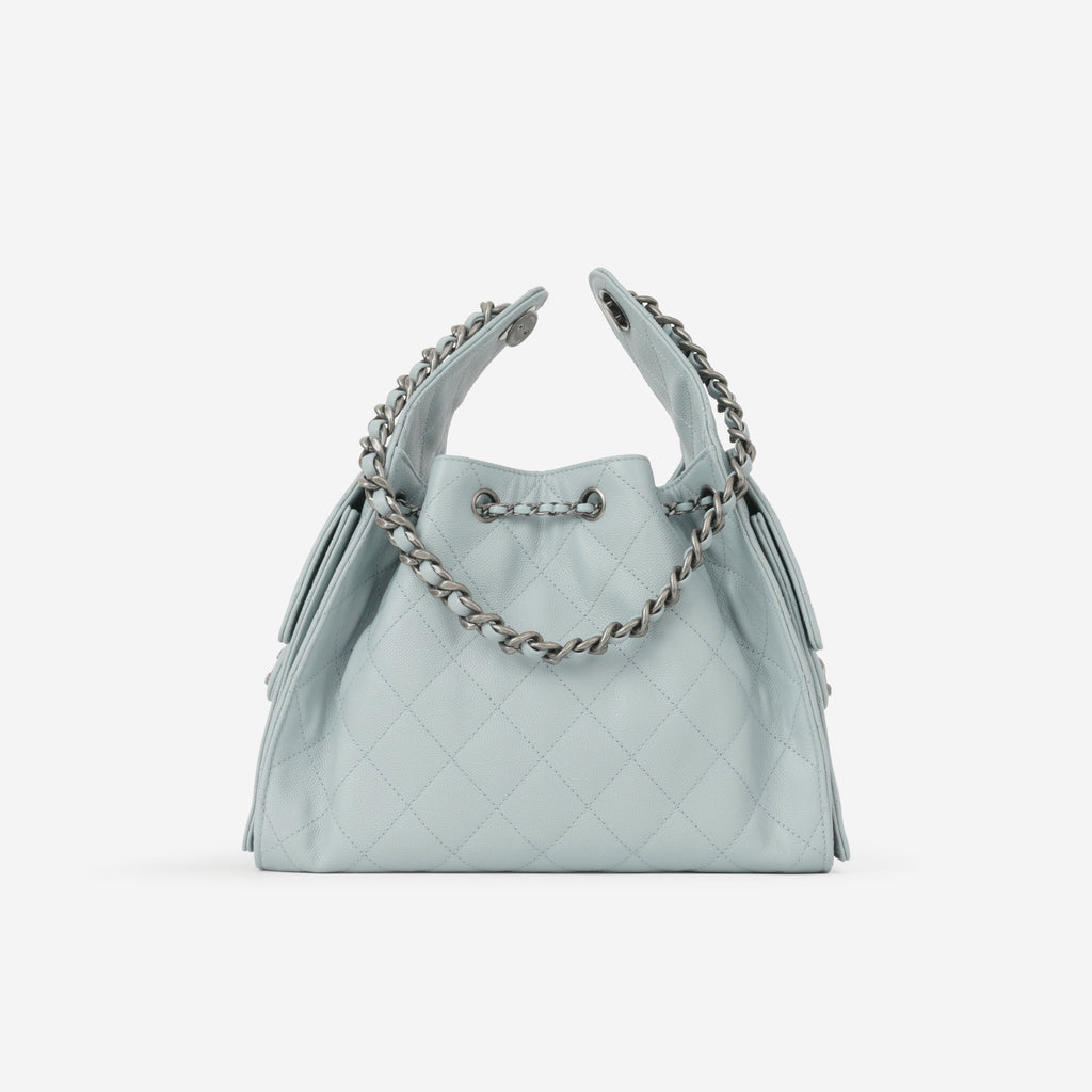 Chanel Small 25 Hobo - Blue Caviar | Ruthenium Hardware