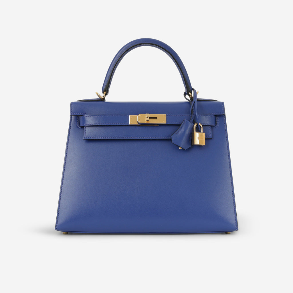 Hermès Kelly 28 - Bleu Electrique Tadelakt | Gold Hardware