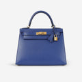 Hermès Kelly 28 - Bleu Electrique Tadelakt | Gold Hardware
