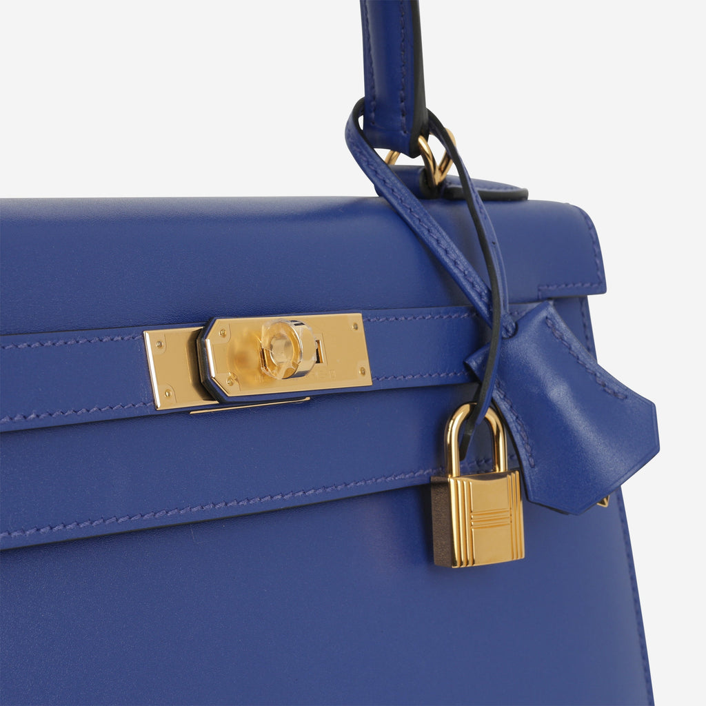 Hermès Kelly 28 - Bleu Electrique Tadelakt | Gold Hardware