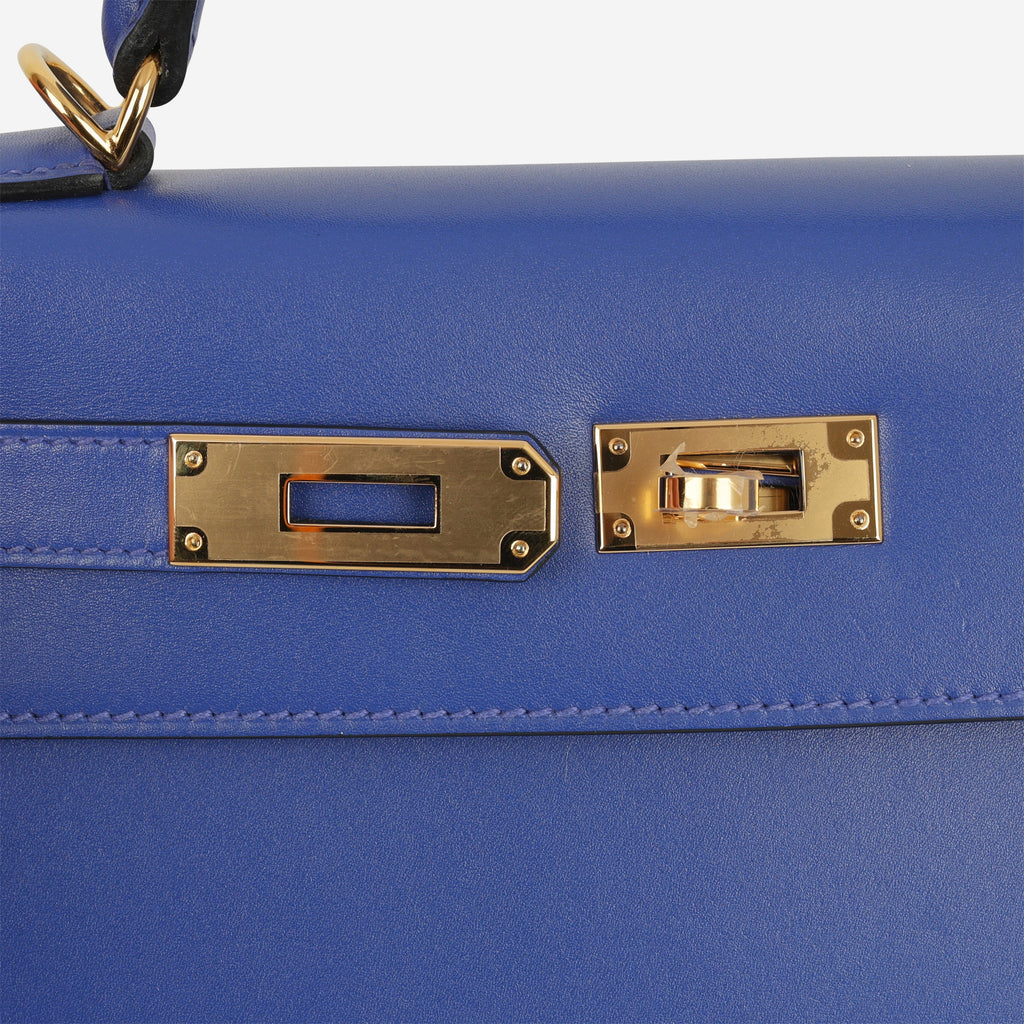 Hermès Kelly 28 - Bleu Electrique Tadelakt | Gold Hardware