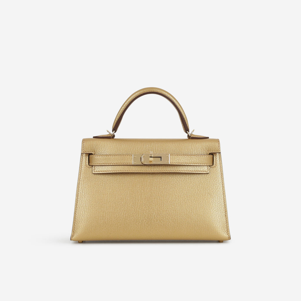 Hermès Mini Kelly - Dore Chevre | Permabrass Hardware