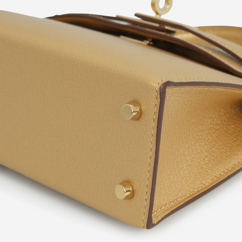 Hermès Mini Kelly - Dore Chevre | Permabrass Hardware
