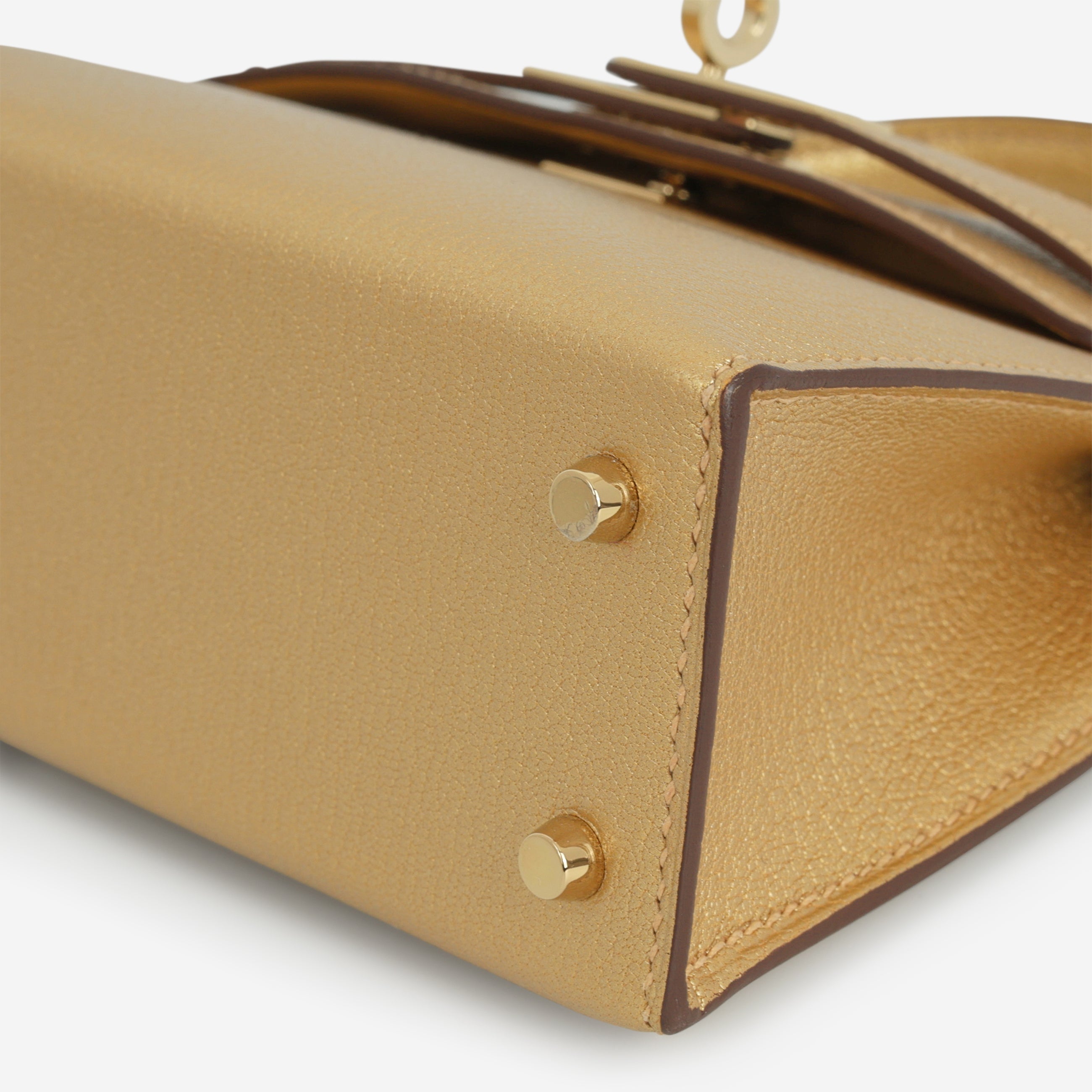 Hermès Mini Kelly - Dore Chevre | Permabrass Hardware