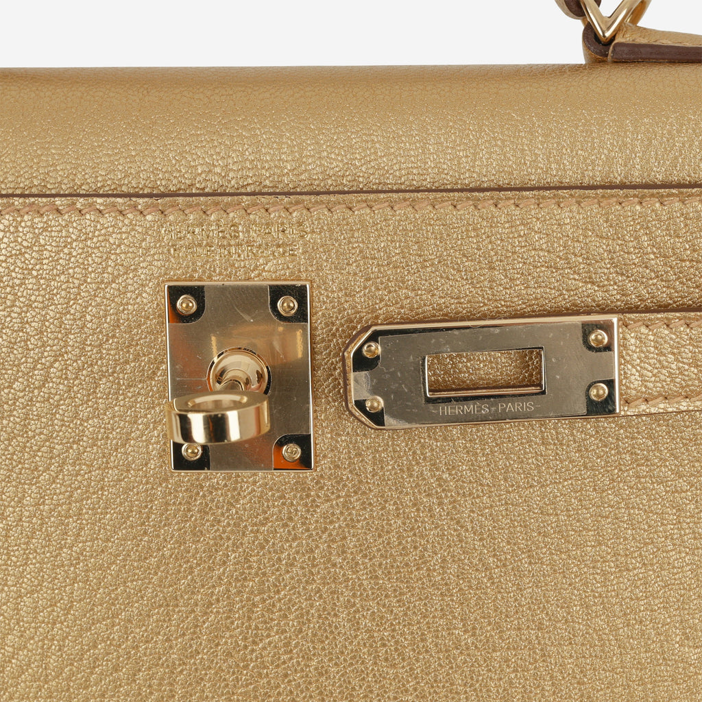 Hermès Mini Kelly - Dore Chevre | Permabrass Hardware