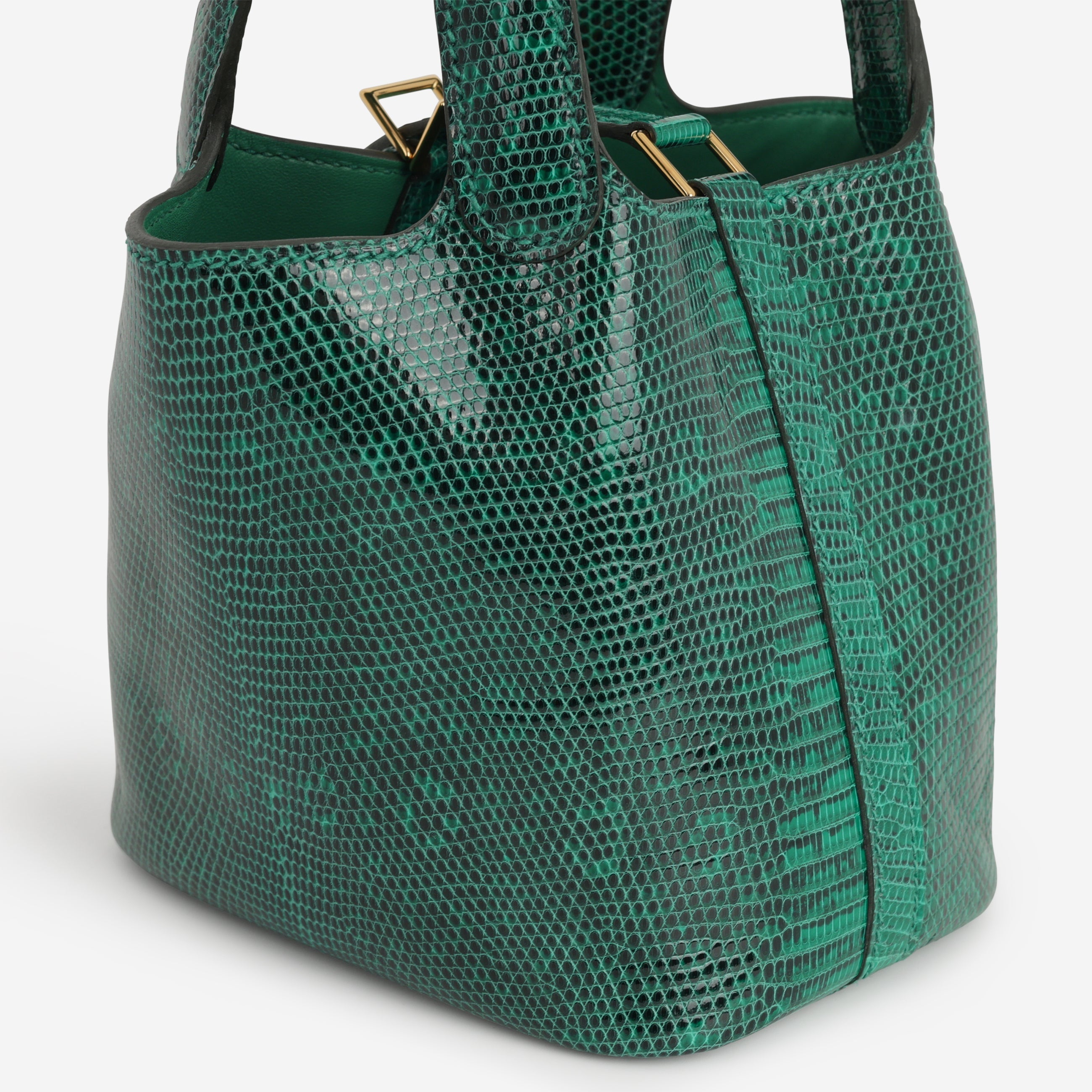 Hermès Micro Picotin 14 - Vert Vertigo Lizard | Gold Hardware