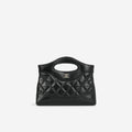 Nano 31 Clutch on Chain - Black Glazed Calfskin | Champagne Gold Hardware
