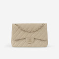 Chanel Classic Jumbo Double Flap - Beige Matte Caviar | Champagne Gold Hardware