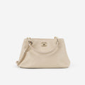 Chanel Small Chic Shopping Tote - Beige Chevron Calfskin | Champagne Gold Hardware