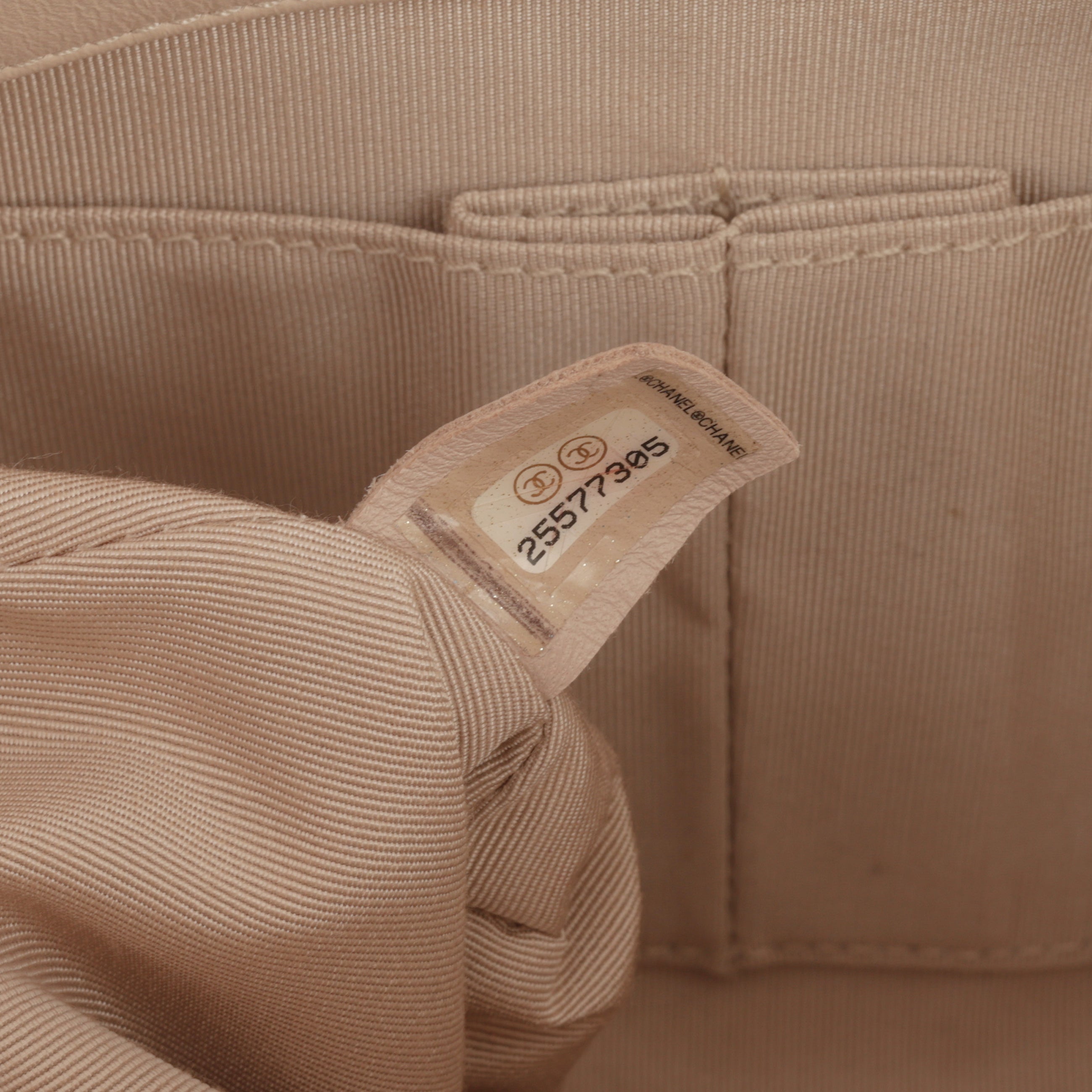 Chanel Small Chic Shopping Tote - Beige Chevron Calfskin | Champagne Gold Hardware