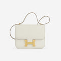 Hermès Verso Constance 18 - Mushroom Chevre Mysore / Biscuit Interior | Gold Hardware