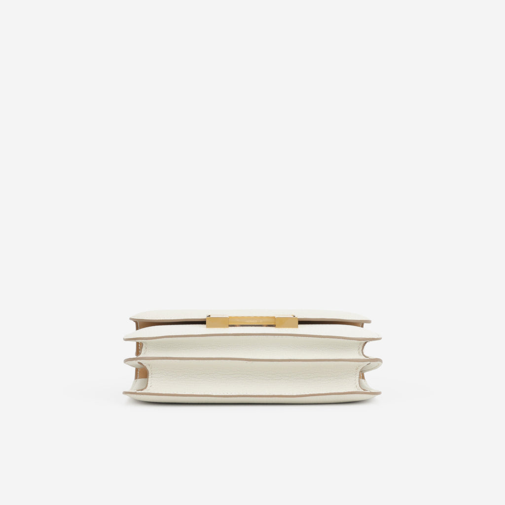 Hermès Verso Constance 18 - Mushroom Chevre Mysore / Biscuit Interior | Gold Hardware