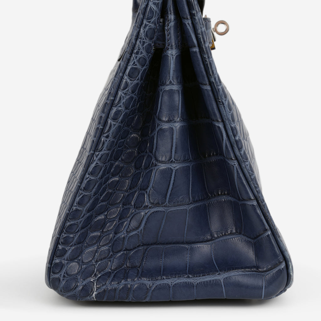 Hermès Birkin 30 - Bleu De Malte Alligator | Palladium Hardware