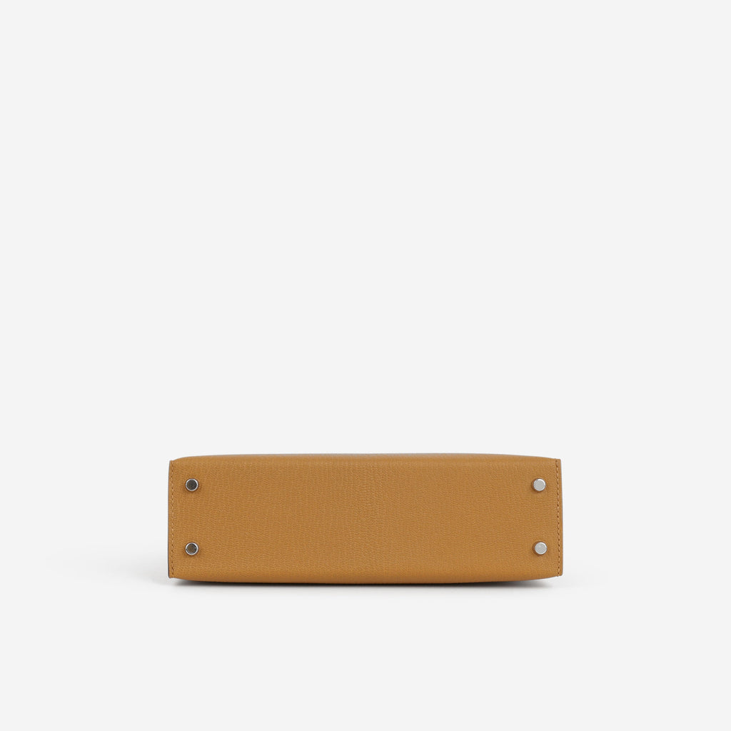 Hermès Verso Mini Kelly - Caramel Chevre / Cacao Interior | Palladium Hardware