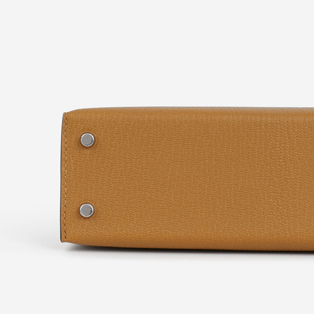 Hermès Verso Mini Kelly - Caramel Chevre / Cacao Interior | Palladium Hardware