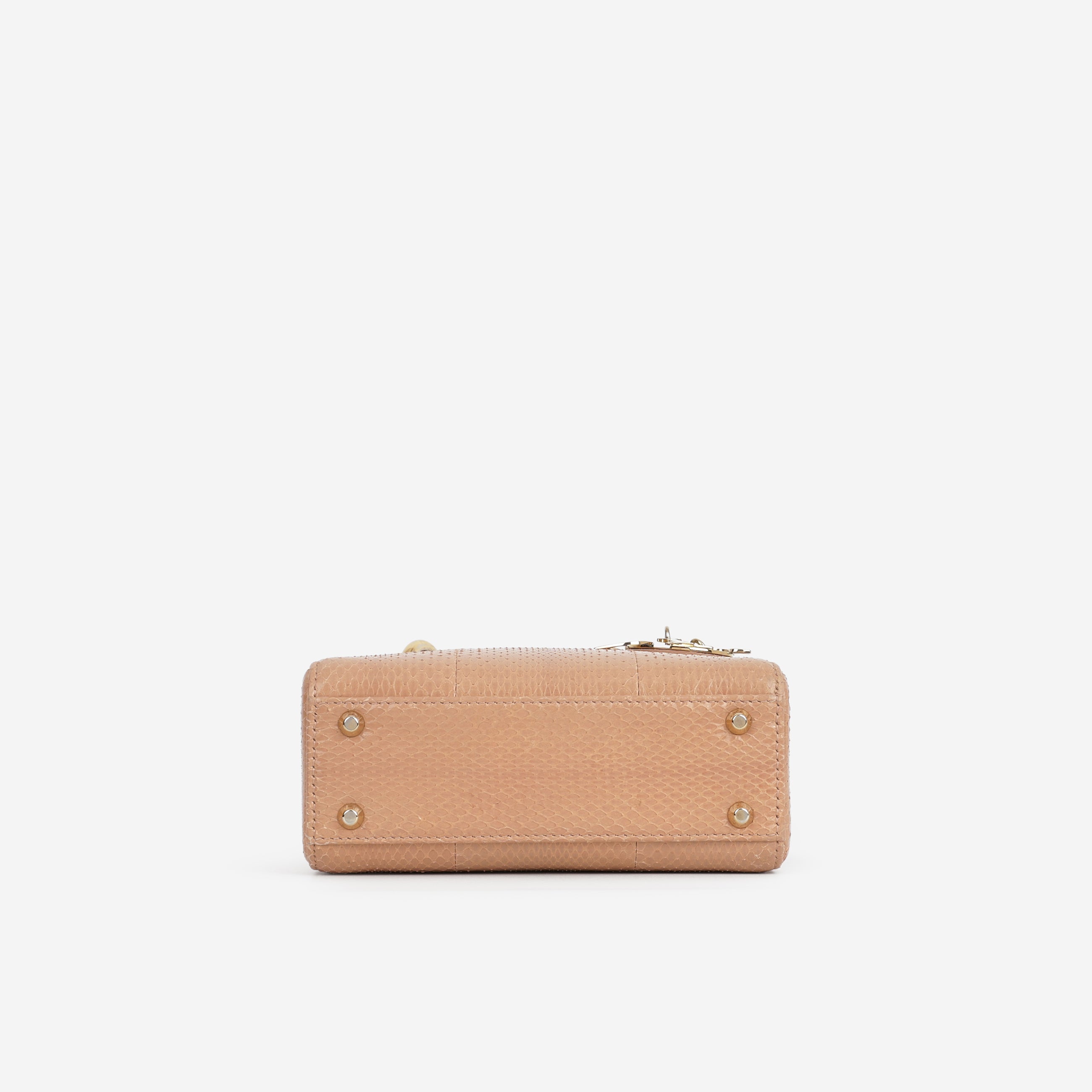 Dior Mini Lady Dior - Nude Snakeskin | Champagne Gold Hardware