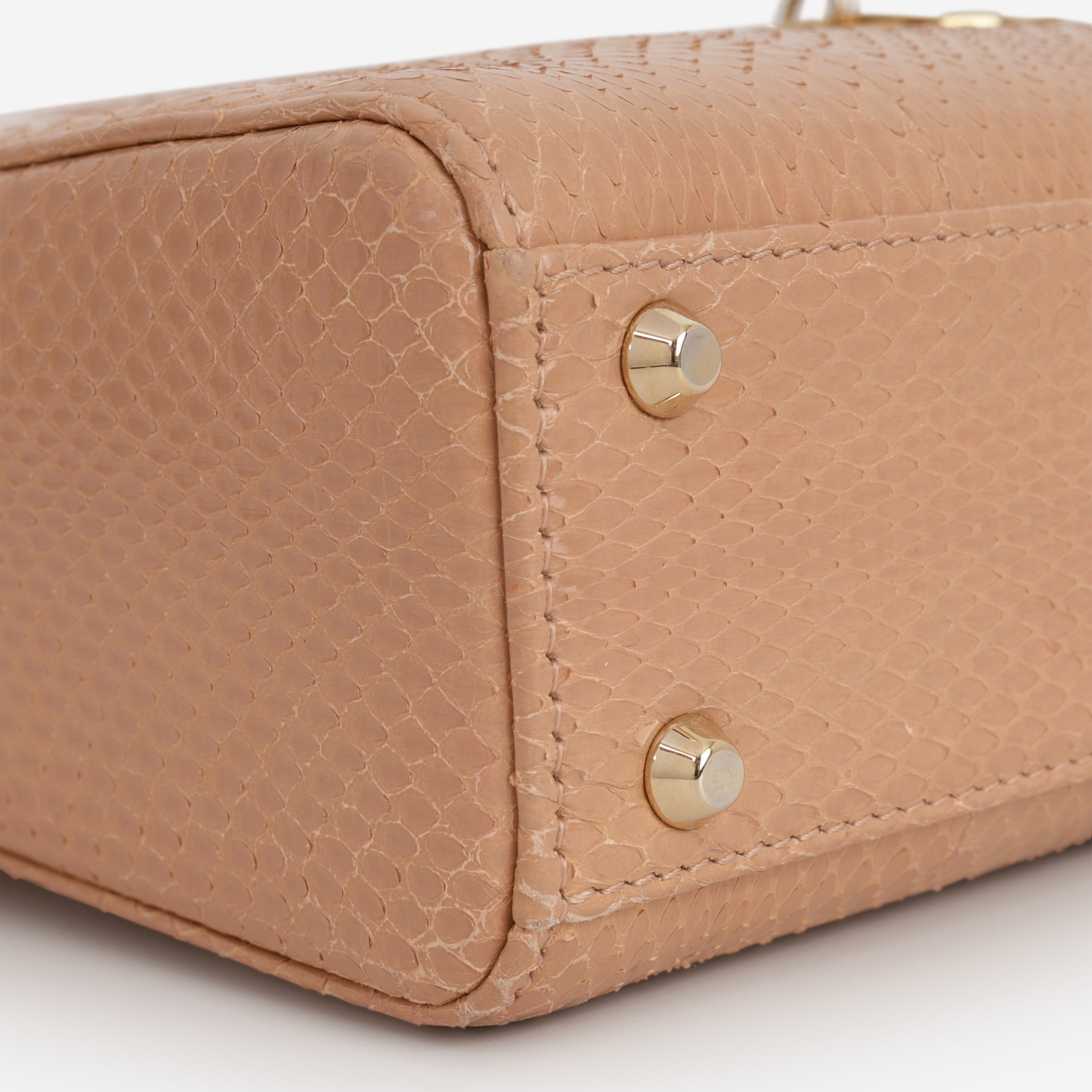 Dior Mini Lady Dior - Nude Snakeskin | Champagne Gold Hardware