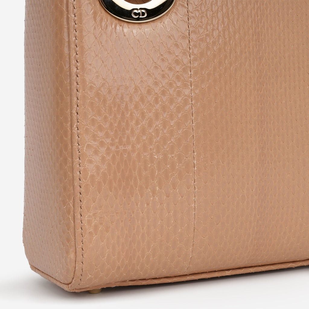 Dior Mini Lady Dior - Nude Snakeskin | Champagne Gold Hardware