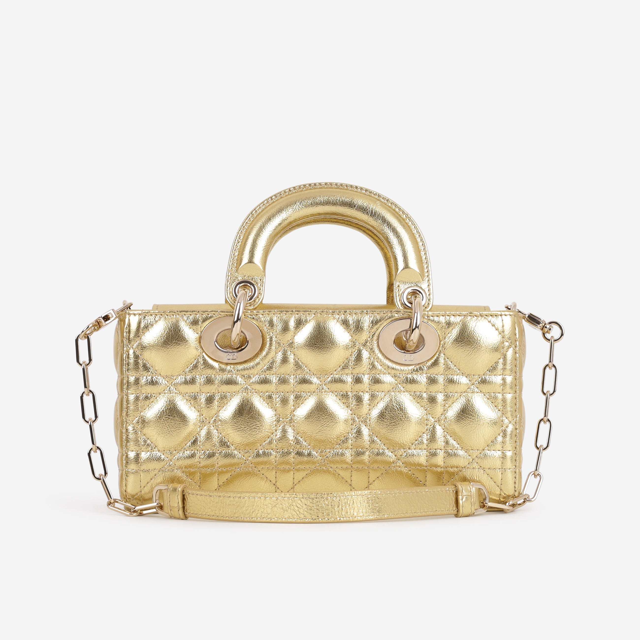 Dior Small Lady D-Joy - Gold Metallic Lambskin Cannage | Champagne Gold Hardware
