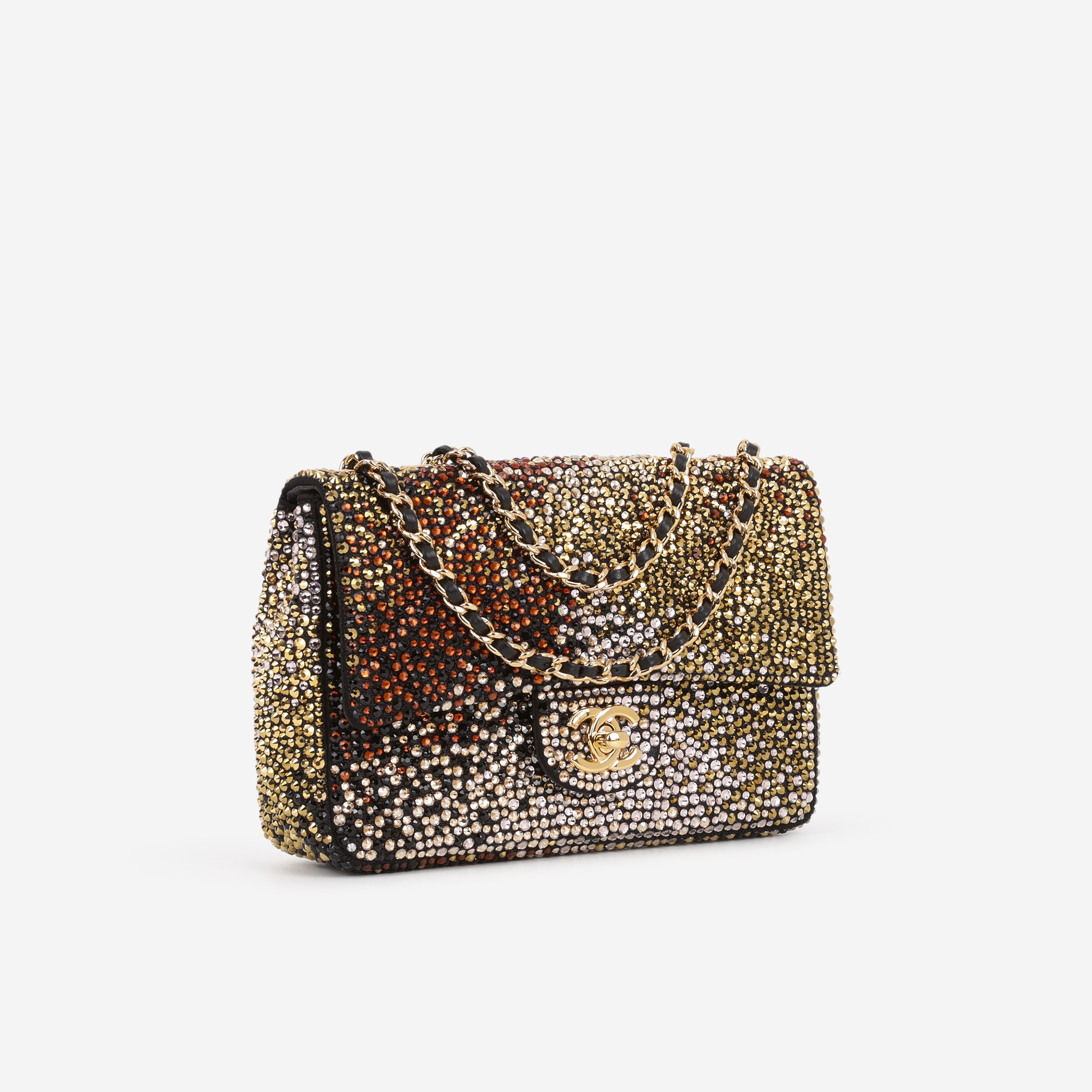 Chanel 2025 Mini Flap Evening Bag - Multi Strass | Gold Hardware